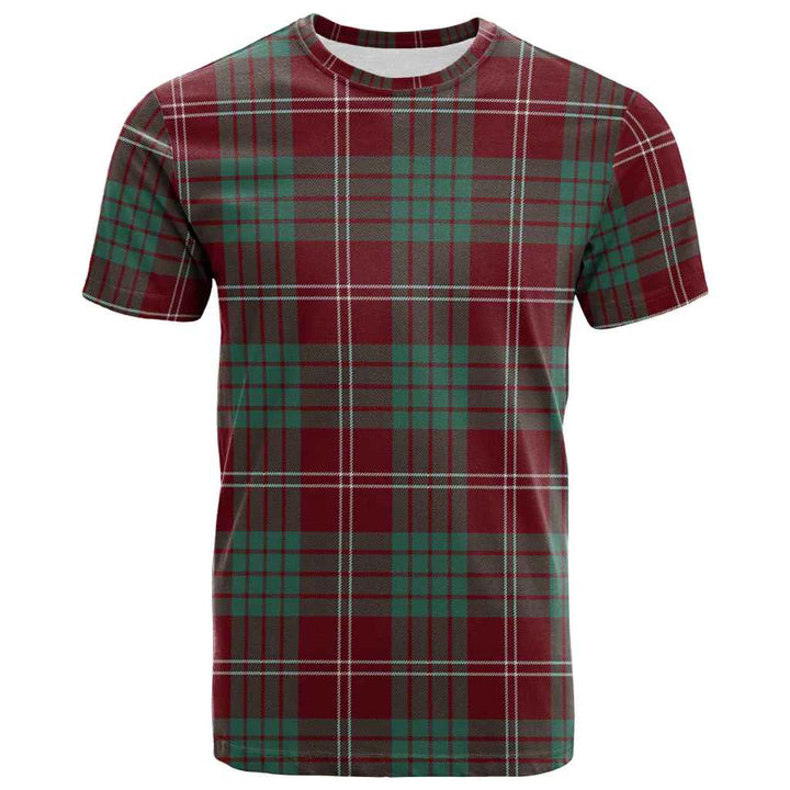Scottish Crawford Modern Clan Tartan T-Shirt Front Side Tartan Plaid