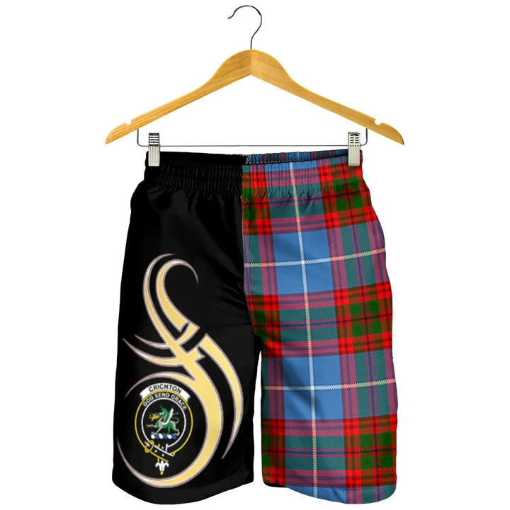 Scottish Crichton Clan Crest Tartan Believe in Me Men's Shorts