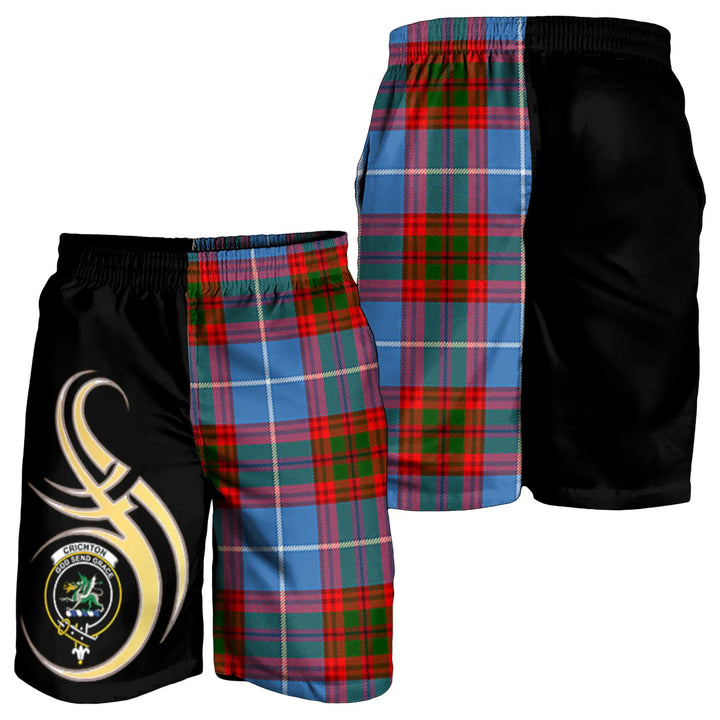 Scottish Crichton Clan Crest Tartan Believe in Me Men's Shorts