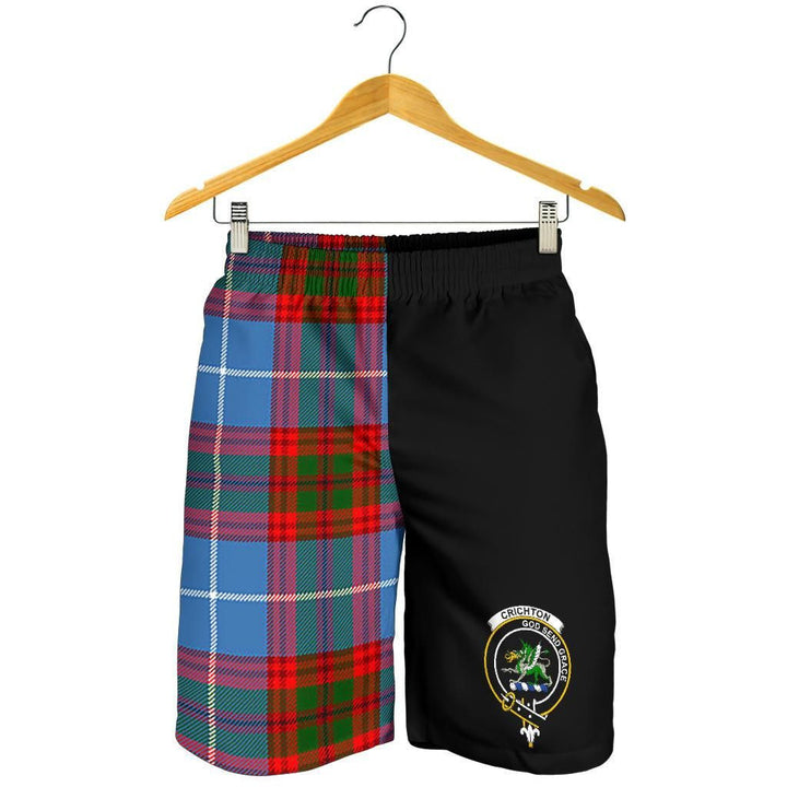 Scottish Crichton Clan Crest Tartan Half of Me Men's Shorts