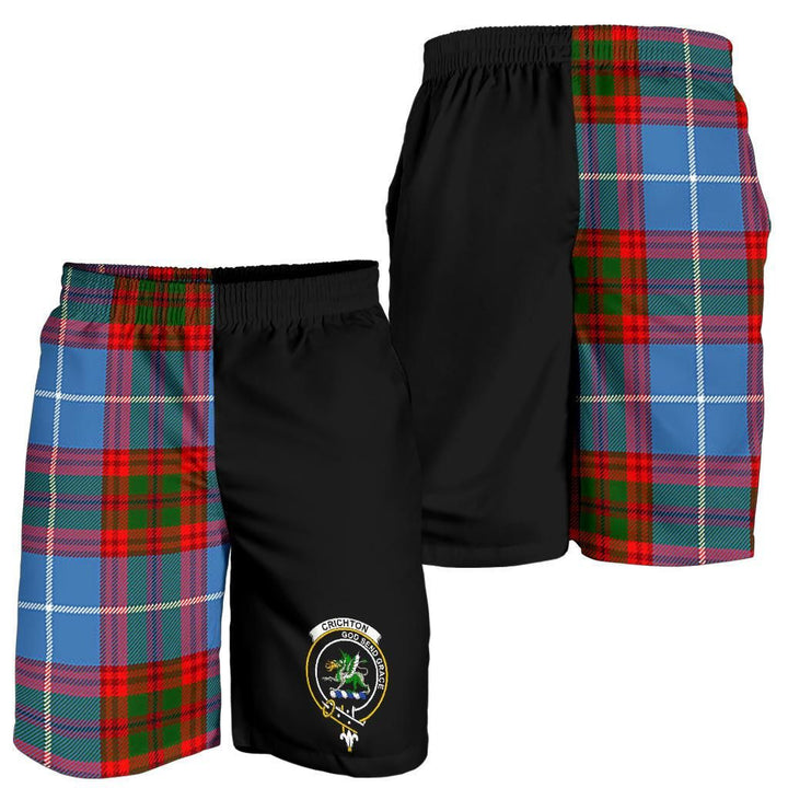 Scottish Crichton Clan Crest Tartan Half of Me Men's Shorts