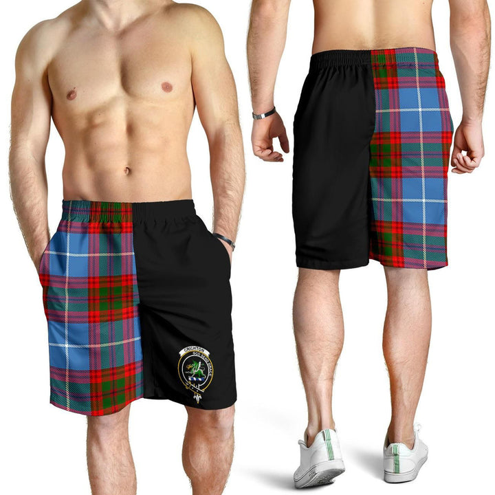 Scottish Crichton Clan Crest Tartan Half of Me Men's Shorts