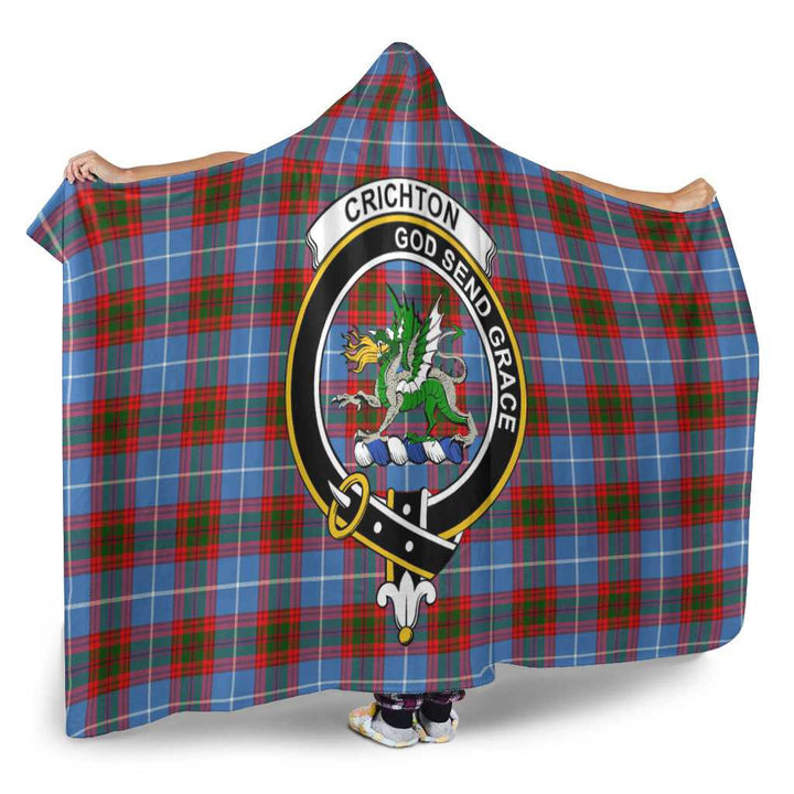 Scottish Crichton Clan Crest Tartan Hooded Blanket Tartan Plaid 2