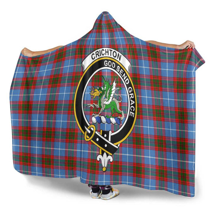 Scottish Crichton Clan Crest Tartan Hooded Blanket Tartan Plaid 3