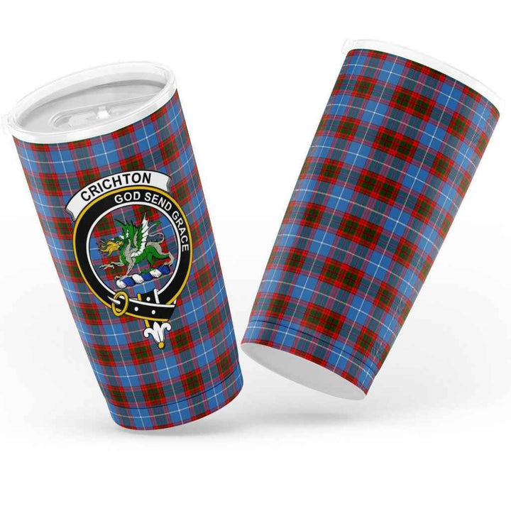 Scottish Crichton Clan Crest Tartan Insulated Tumbler Tartan Plaid 3