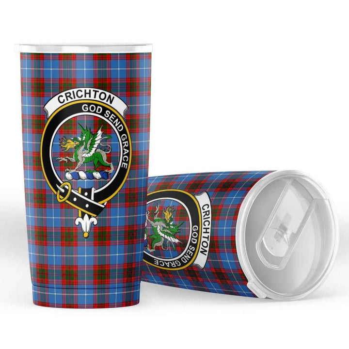 Scottish Crichton Clan Crest Tartan Insulated Tumbler Tartan Plaid 4