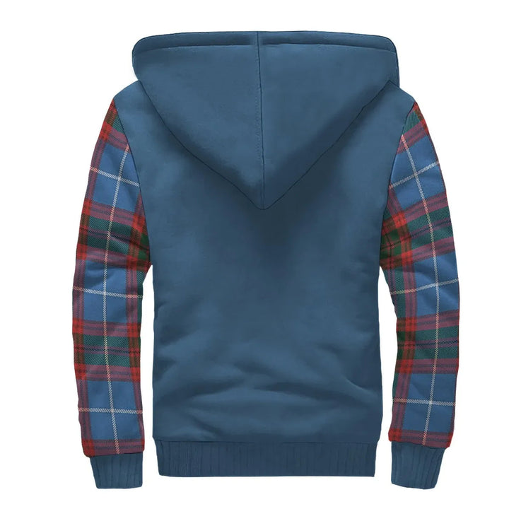 Scottish Crichton Clan Crest Tartan Plaid Sleeve Sherpa Hoodie