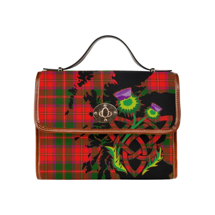 Scottish Crief District Clan Tartan Waterproof Canvas Bag With Thistle Tartan Plaid 1