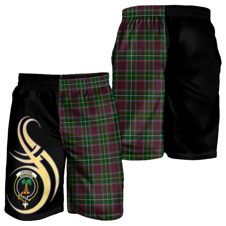 Scottish Crosbie Clan Crest Tartan Believe in Me Men's Shorts