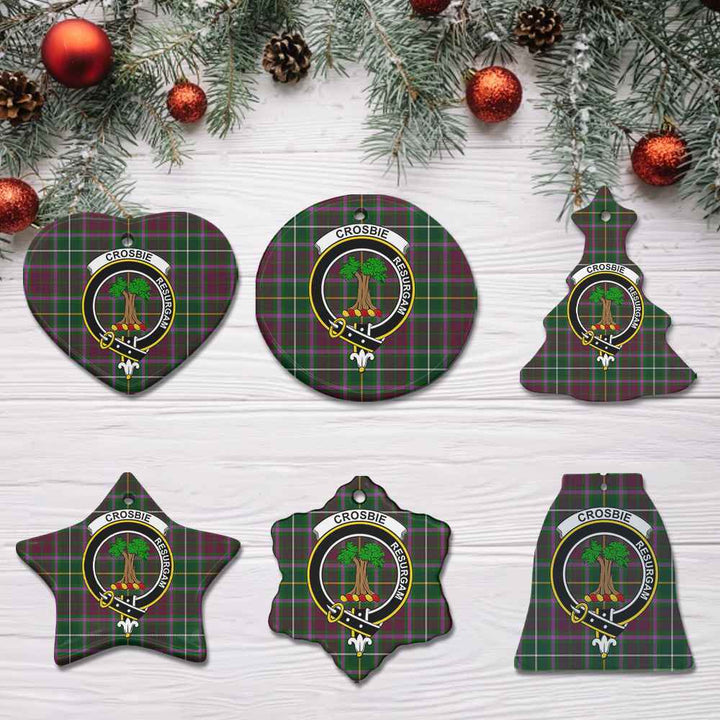 Scottish Crosbie Clan Crest Tartan Ceramic Ornament All Tartan Plaid