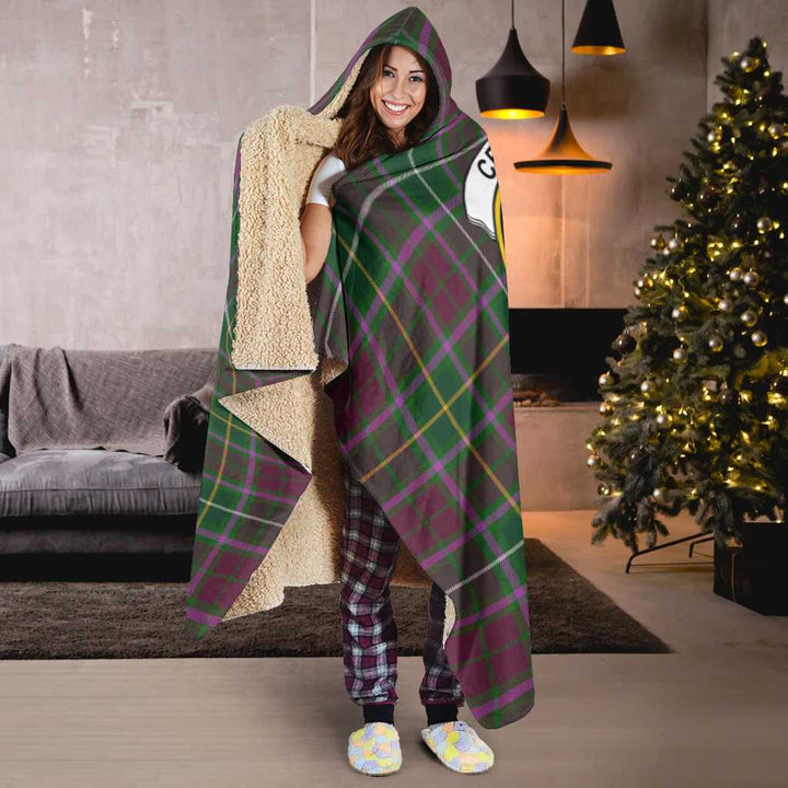 Scottish Crosbie Clan Crest Tartan Hooded Blanket Tartan Plaid 6