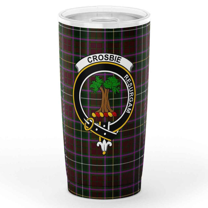 Scottish Crosbie Clan Crest Tartan Insulated Tumbler Tartan Plaid 1