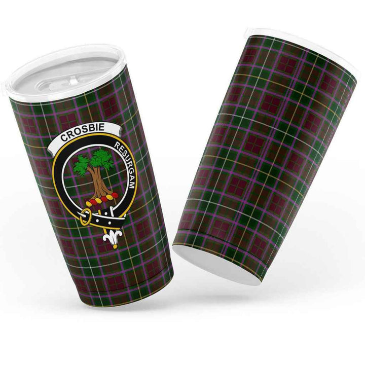 Scottish Crosbie Clan Crest Tartan Insulated Tumbler Tartan Plaid 3