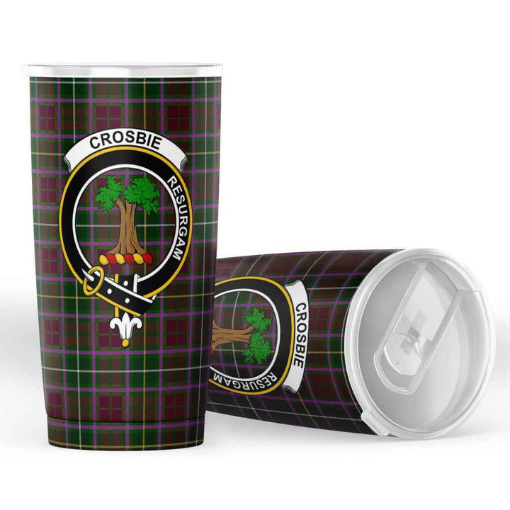 Scottish Crosbie Clan Crest Tartan Insulated Tumbler Tartan Plaid 4