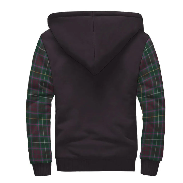 Scottish Crosbie Clan Crest Tartan Plaid Sleeve Sherpa Hoodie