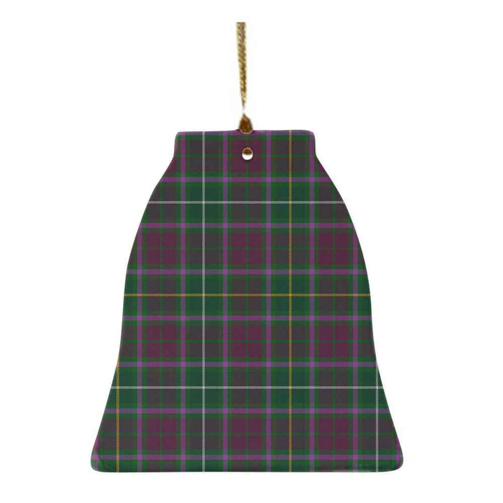 Scottish Crosbie Clan Tartan Ceramic Ornament Bell Shape Tartan Plaid