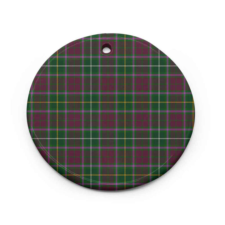 Scottish Crosbie Clan Tartan Ceramic Ornament Circle Shape Tartan Plaid