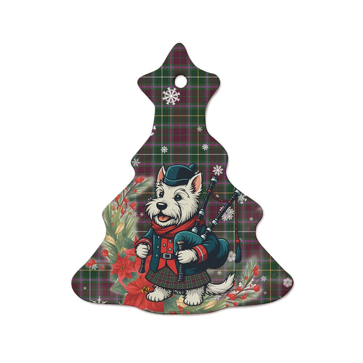Scottish Crosbie Clan Tartan Ceramic Ornament Cute Scottish Terrier Dog Tree Style Tartan Plaid