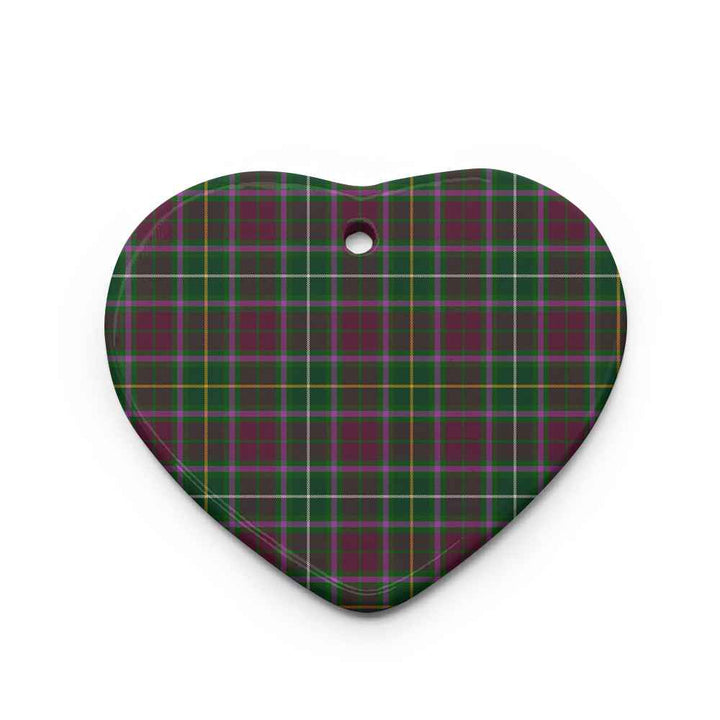 Scottish Crosbie Clan Tartan Ceramic Ornament Heart Shape Tartan Plaid