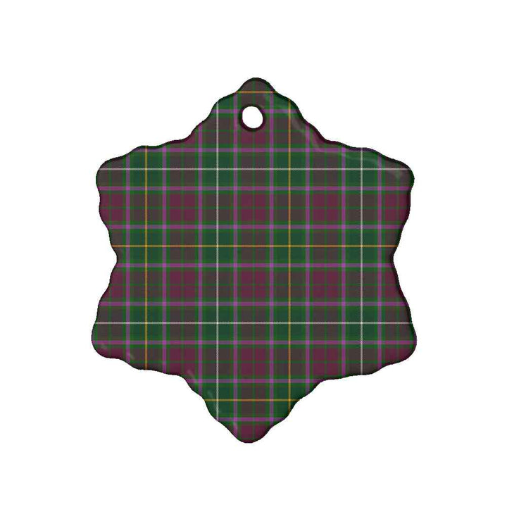 Scottish Crosbie Clan Tartan Ceramic Ornament Snow Flake Shape Tartan Plaid