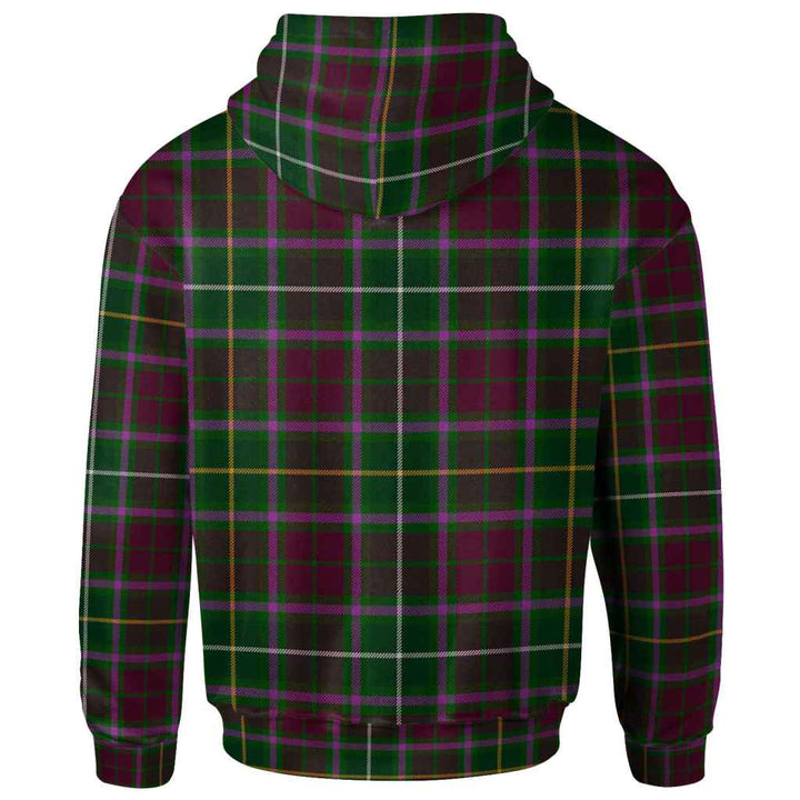 Scottish Crosbie Clan Tartan Hoodie Back Side Tartan Plaid