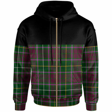 Scottish Crosbie Clan Tartan Hoodie - Horizontal Style Zip Tartan Plaid