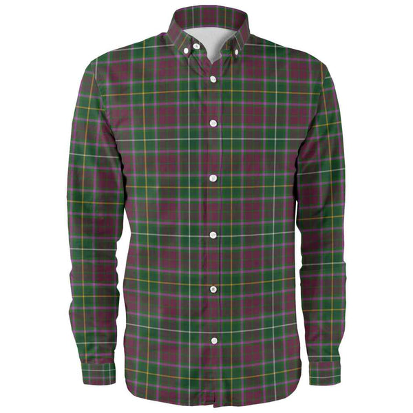 Scottish Crosbie Clan Tartan Long Sleeve Shirt Front Side Tartan Plaid