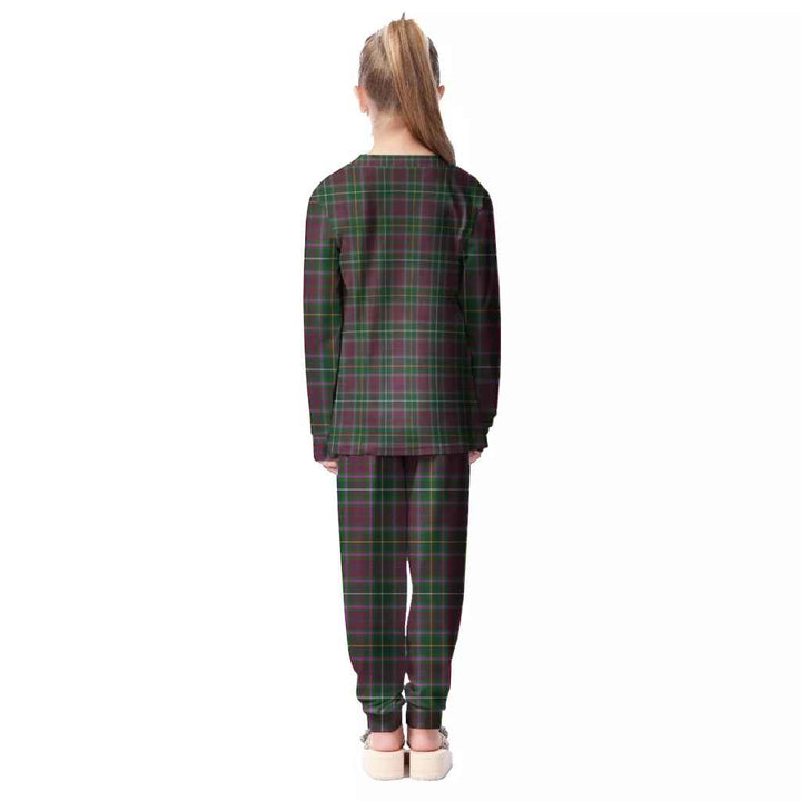 Scottish Crosbie Clan Tartan Pajama Set Kid Back Side Tartan Plaid