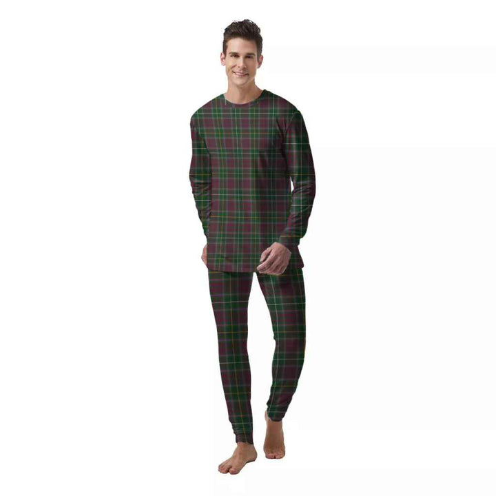 Scottish Crosbie Clan Tartan Pajama Set  Men Front Side Tartan Plaid