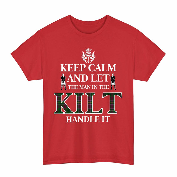 Scottish Crosbie Clan Tartan T-Shirt - Keep Calm Tartan Plaid Red Color