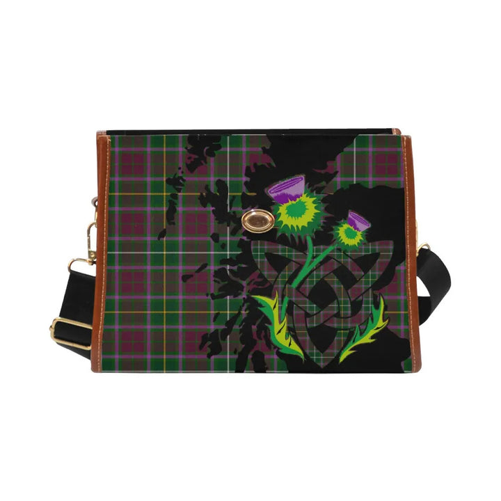 Scottish Crosbie Clan Tartan Waterproof Canvas Bag With Thistle Tartan Plaid 2