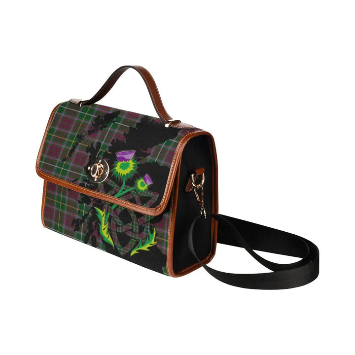 Scottish Crosbie Clan Tartan Waterproof Canvas Bag With Thistle Tartan Plaid 4