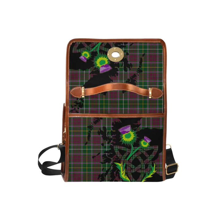 Scottish Crosbie Clan Tartan Waterproof Canvas Bag With Thistle Tartan Plaid 6
