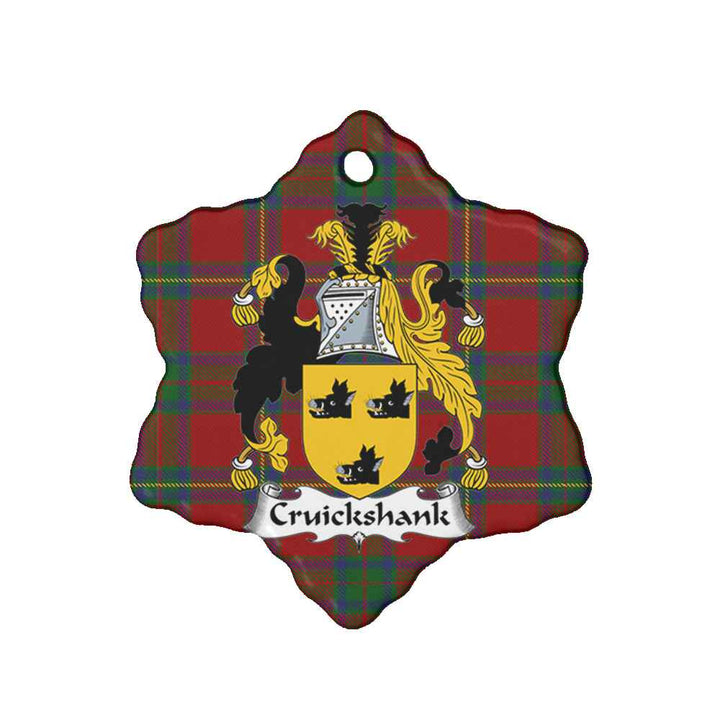 Scottish Cruikshank Clan Crest Tartan Ceramic Ornament Snow Flake Shape Tartan Plaid