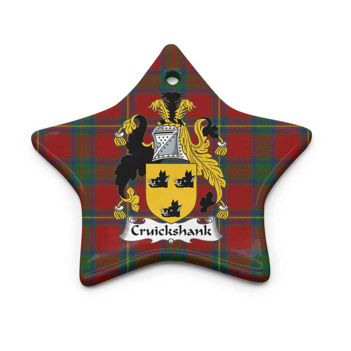Scottish Cruikshank Clan Crest Tartan Ceramic Ornament Star Shape Tartan Plaid