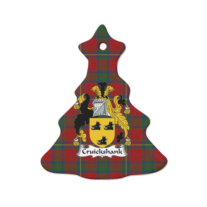 Scottish Cruikshank Clan Crest Tartan Ceramic Ornament Tree Shape Tartan Plaid