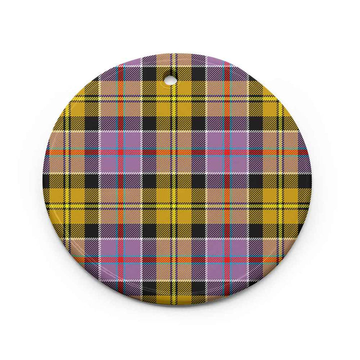 Scottish Culloden Ancient Clan Tartan Ceramic Ornament Circle Shape Tartan Plaid