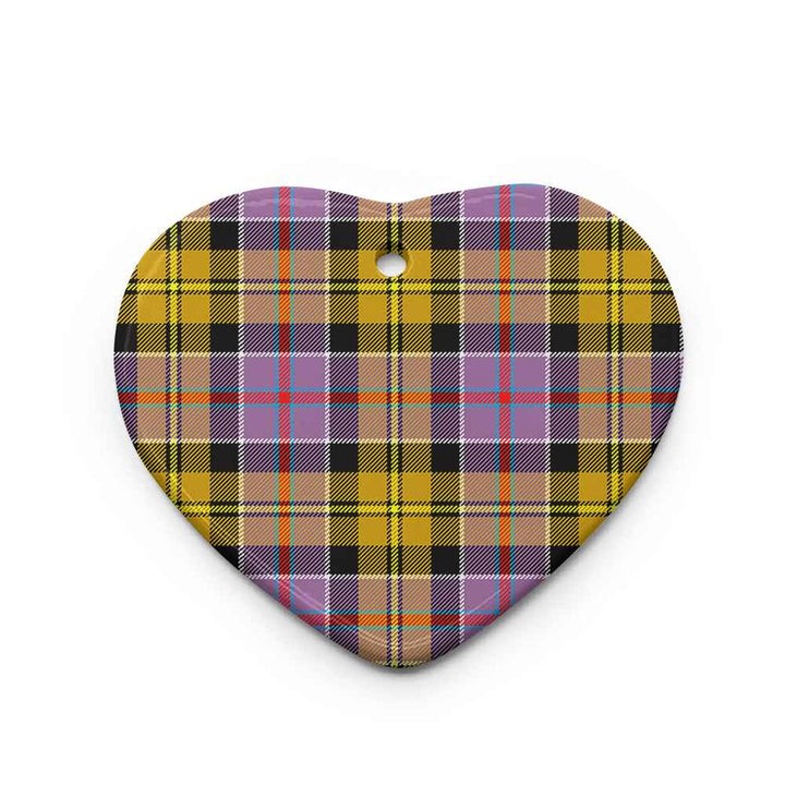 Scottish Culloden Ancient Clan Tartan Ceramic Ornament Heart Shape Tartan Plaid