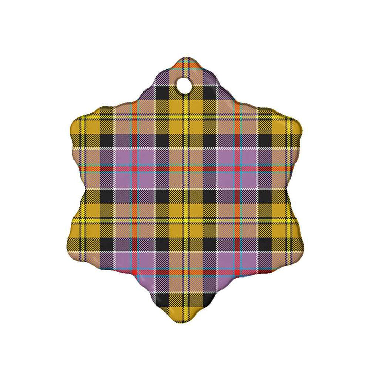Scottish Culloden Ancient Clan Tartan Ceramic Ornament Snow Flake Shape Tartan Plaid