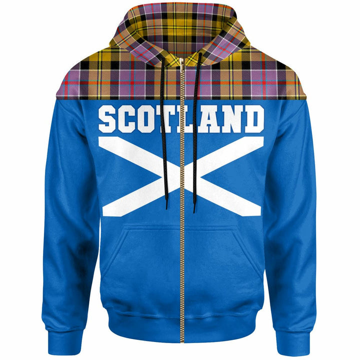 Scottish Culloden Ancient Clan Tartan Hoodie - Lion Rampant of Scotland With Flag Zip-up Tartan Plaid
