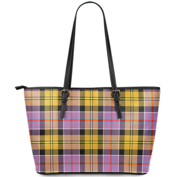 Scottish Culloden Ancient Clan Tartan Leather Tote Tartan Plaid