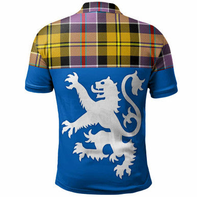 Scottish Culloden Ancient Clan Tartan Polo Shirt - Lion Rampant of Scotland With Flag Back Side Tartan Plaid