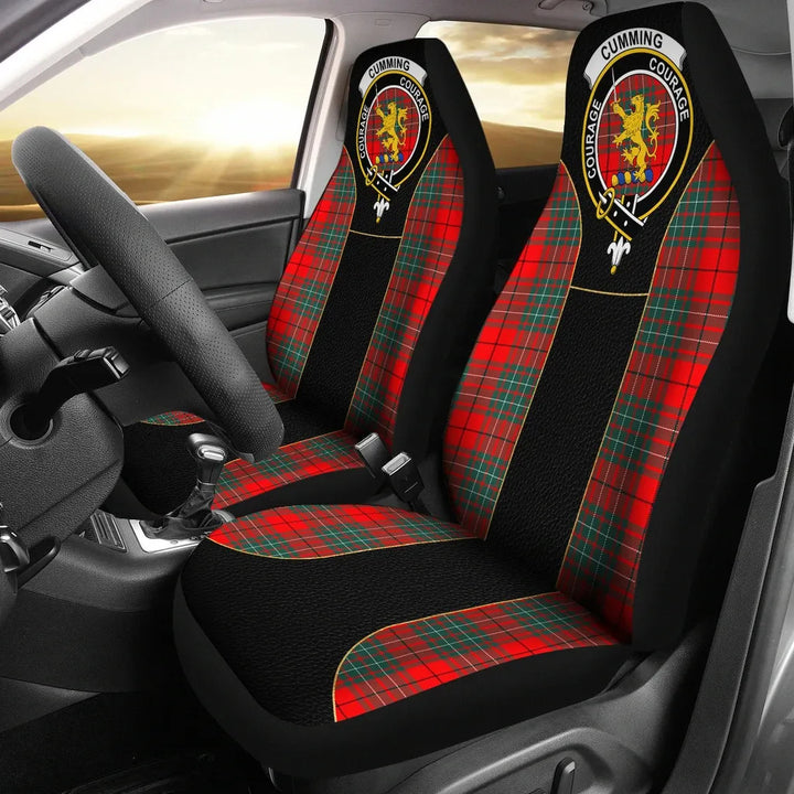 Scottish Cumming Clan Crest Tartan Car Seat Covers - Special Style 1