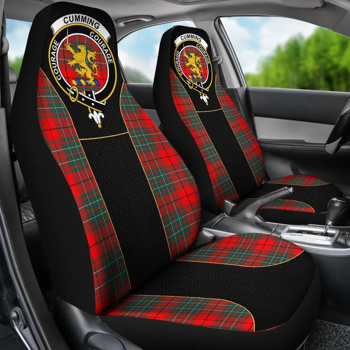 Scottish Cumming Clan Crest Tartan Car Seat Covers - Special Style 3