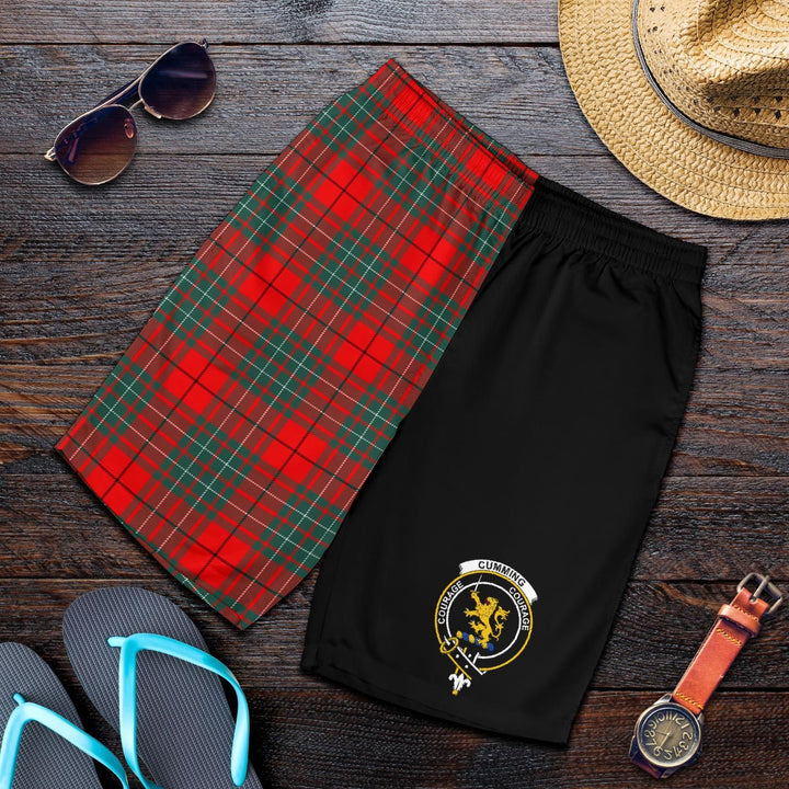 Scottish Cumming Clan Crest Tartan Half of Me Men's Shorts