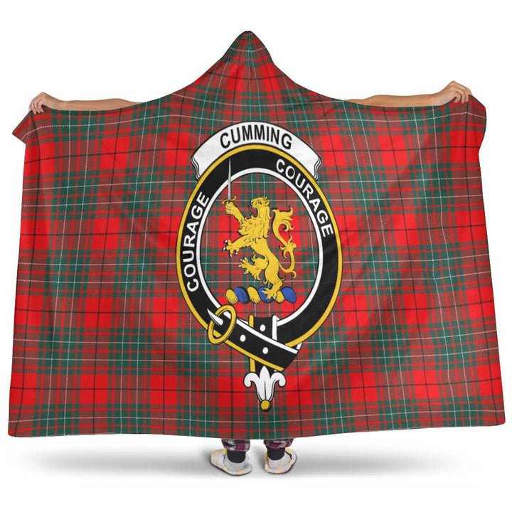 Scottish Cumming Clan Crest Tartan Hooded Blanket Tartan Plaid 1