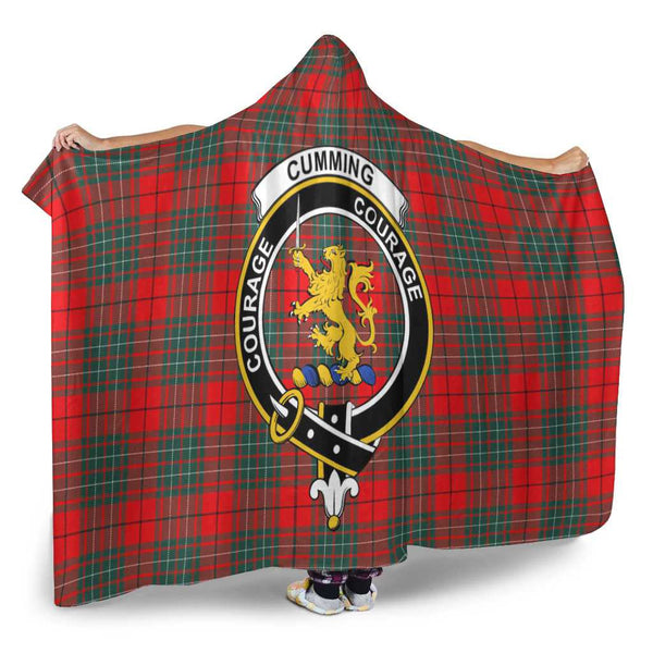 Scottish Cumming Clan Crest Tartan Hooded Blanket Tartan Plaid 2