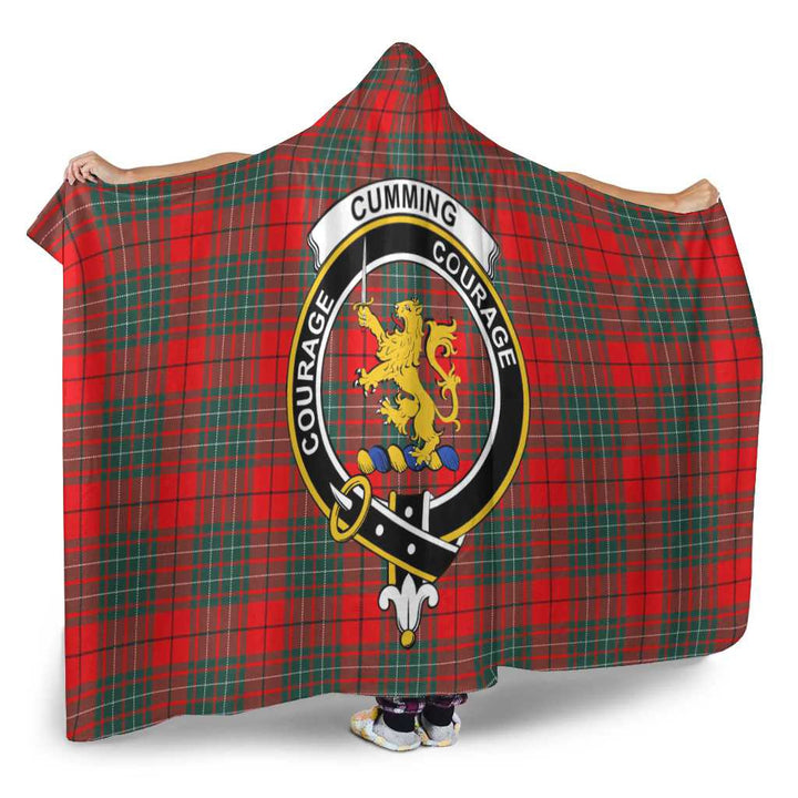Scottish Cumming Clan Crest Tartan Hooded Blanket Tartan Plaid 2