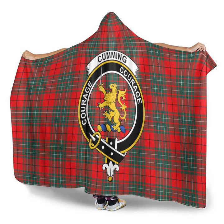 Scottish Cumming Clan Crest Tartan Hooded Blanket Tartan Plaid 3