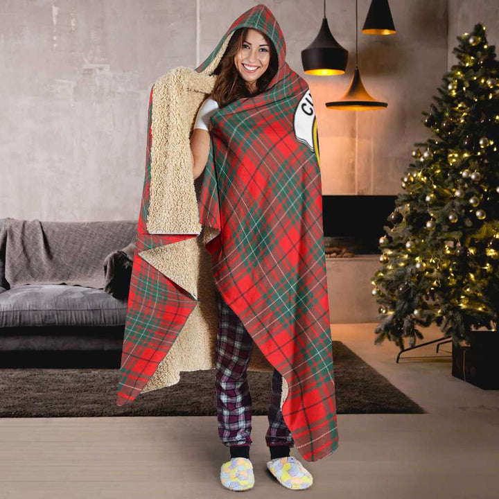 Scottish Cumming Clan Crest Tartan Hooded Blanket Tartan Plaid 6